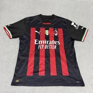 Puma AC Milan Jersey 2022/23 Home Black Red Stripes Size L Fly Better Men’s